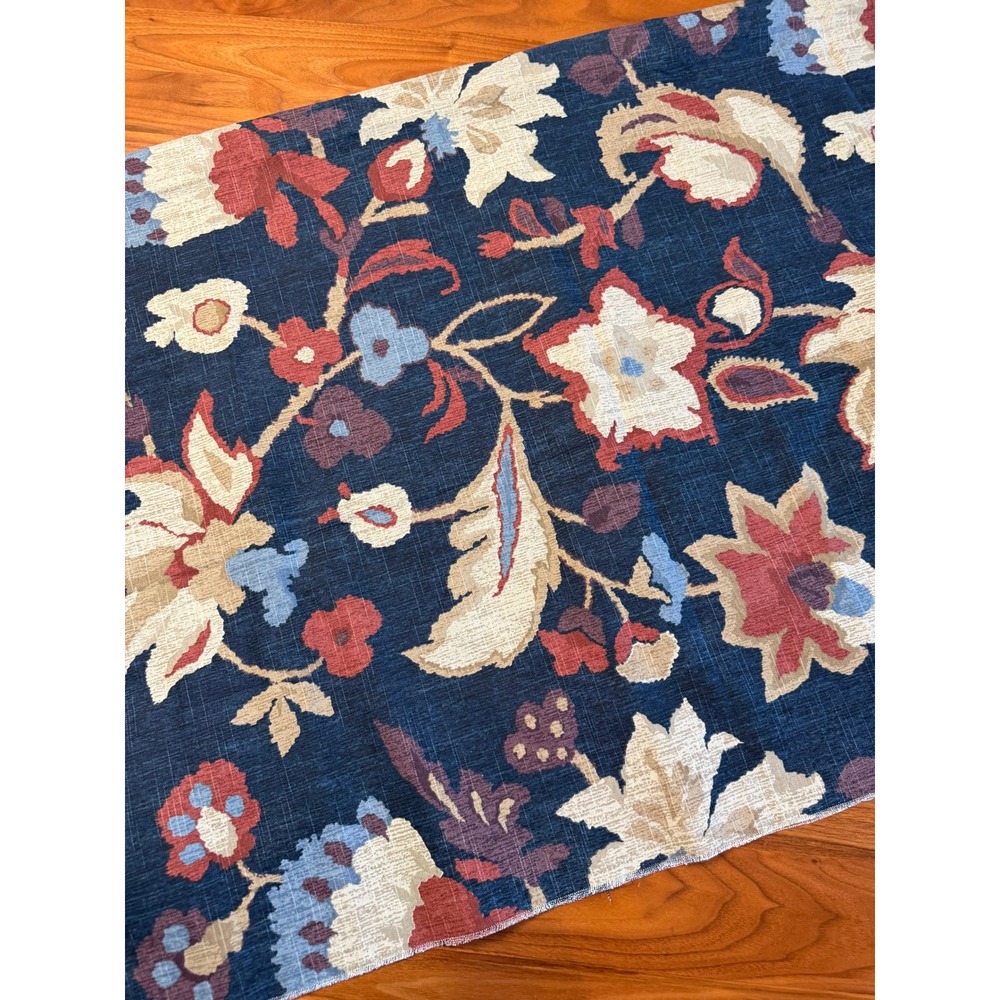 Robert Allen Mabenga Indigo Upholstery Fabric 52x106 Floral Cotton DIY Decor